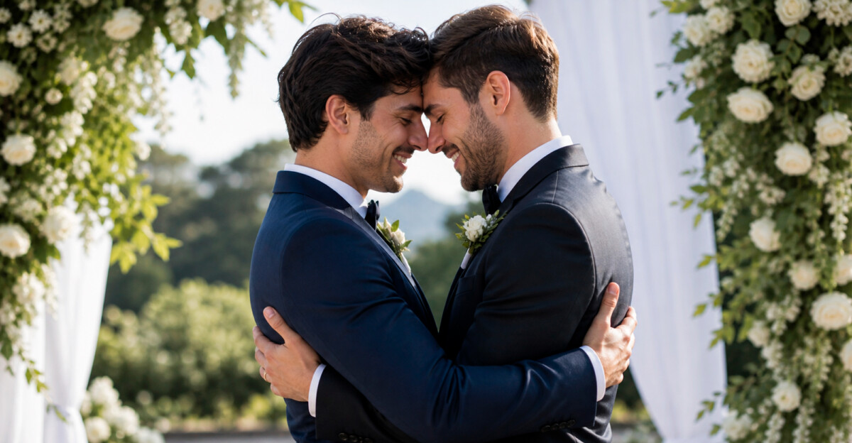 Dos chicos gais el día de su boda.