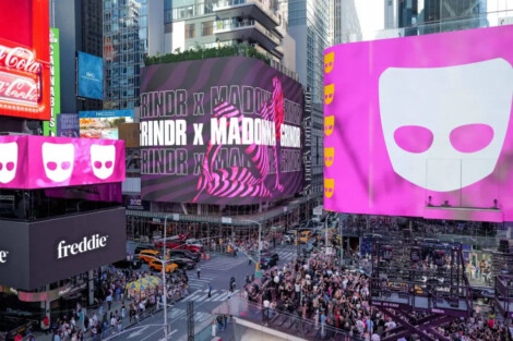 La plaza de Times Square, revolucionada esperando a Madonna.