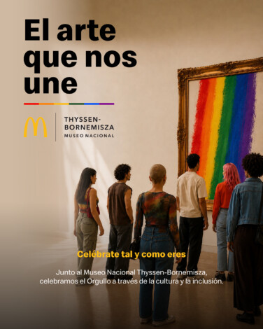 La carroza de McDonalds y el Museo Thyssen.
