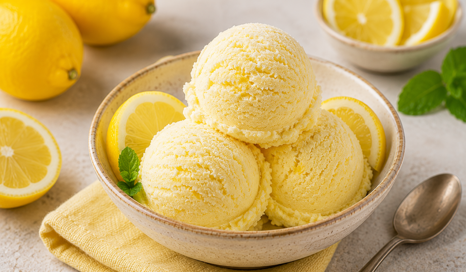 Helado de limón. 