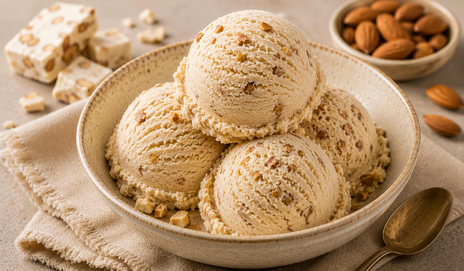 Helado de turrón. 