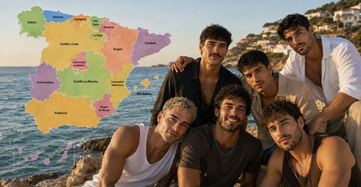 Ranking de las comunidades autónomas con los hombres más atractivos de España según la IA