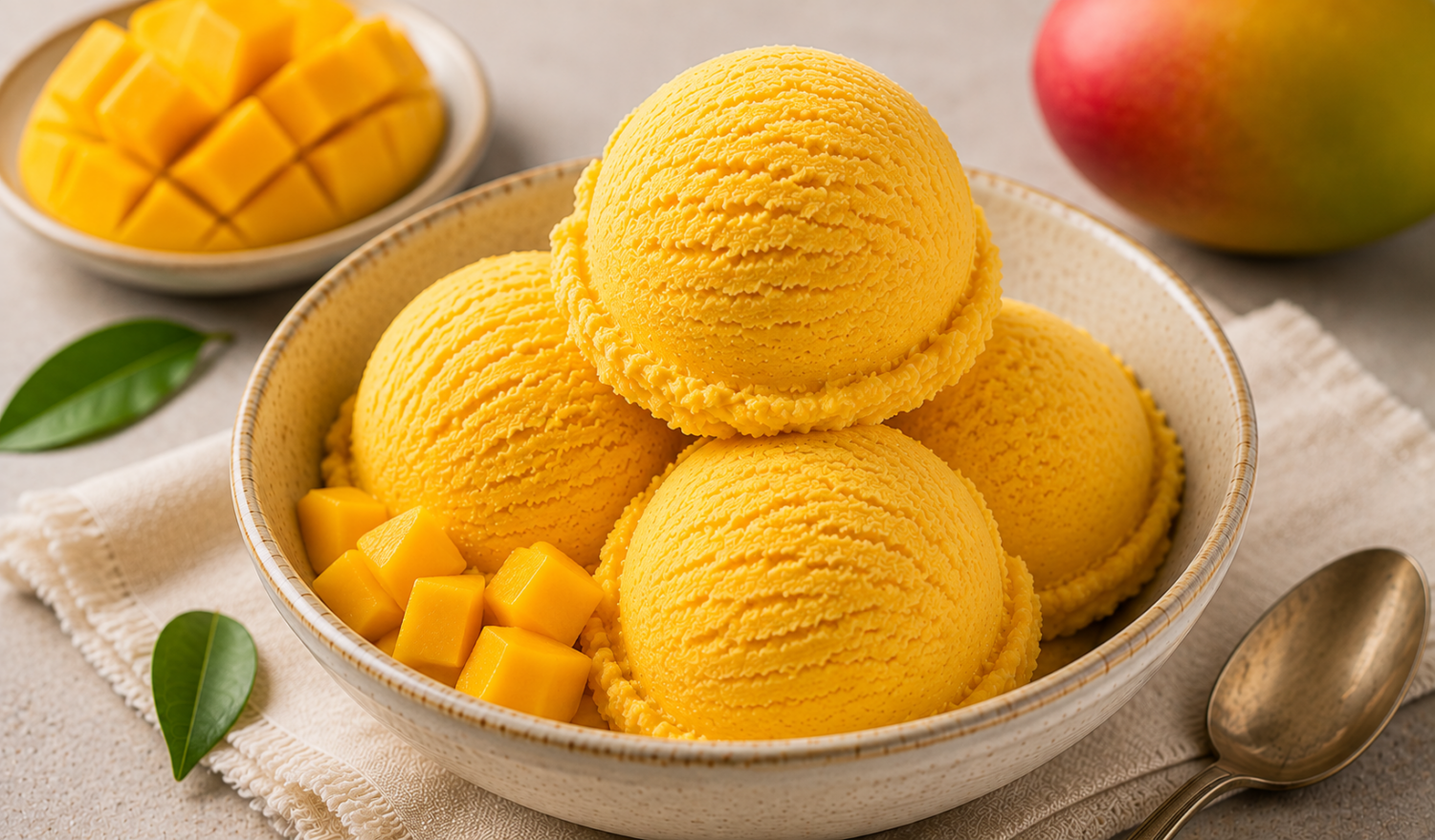 Helado de mango. 