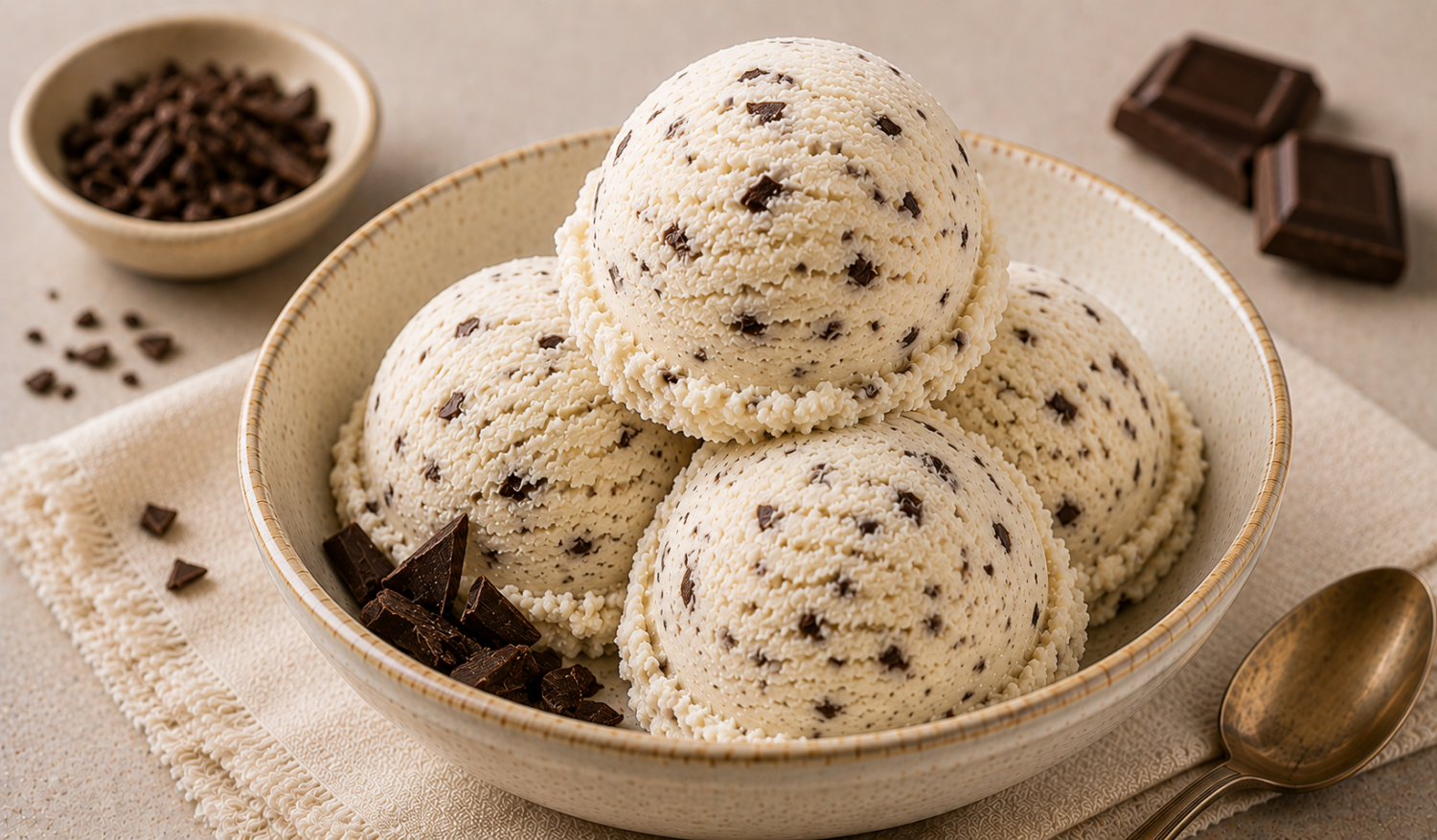 Helado de stracciatella.